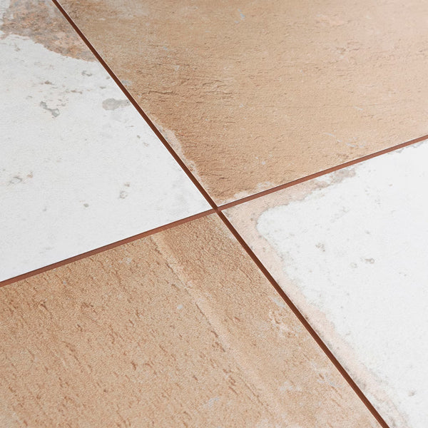 Merola Tile Kings Clay Checker Sand 17.63 inch x 17.63 inch Ceramic Floor and Wall Tile 10.95 sq. ft./case – Low Sheen Vintage Finish