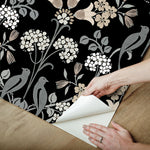 Load image into Gallery viewer, NuWallpaper Black and Neutral Meadow Song Peel &amp; Stick Wallpaper 20.5 in x 18 ft