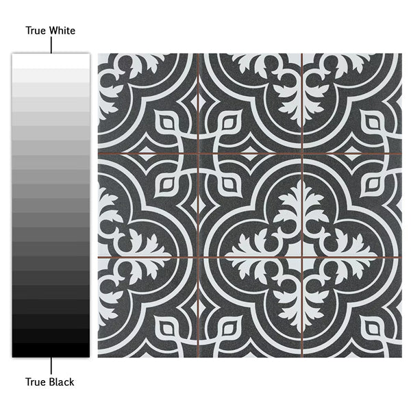 Merola Tile Harmonia Vintage Black 13 inch x 13 inch Ceramic Floor and Wall Tile – 12.19 sq. ft. per Case, Glazed Encaustic-Inspired Matte Finish
