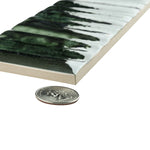 Load image into Gallery viewer, Merola Tile Joliet Prisma Jade 3 inch x 12 inch Glossy Fluted Ceramic Wall Tile – 10.92 sq. ft. per Case
