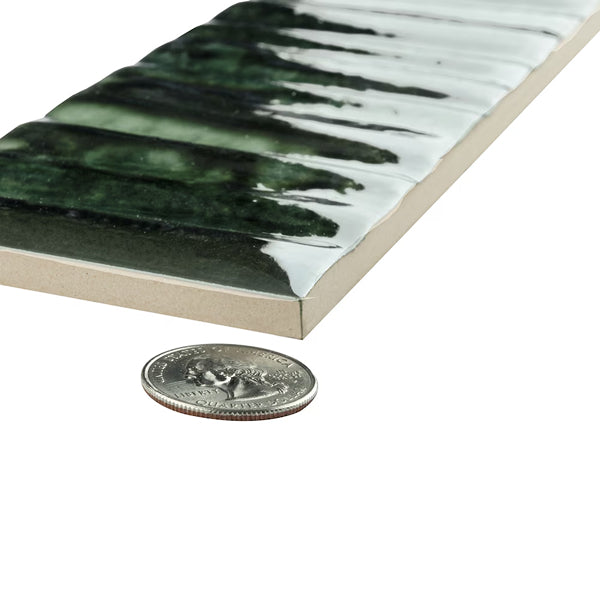 Merola Tile Joliet Prisma Jade 3 inch x 12 inch Glossy Fluted Ceramic Wall Tile – 10.92 sq. ft. per Case