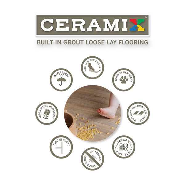 CERAMIX Aruba 36-inch W x 36-inch L Luxury Vinyl Tile Flooring (36 sq. ft./case)