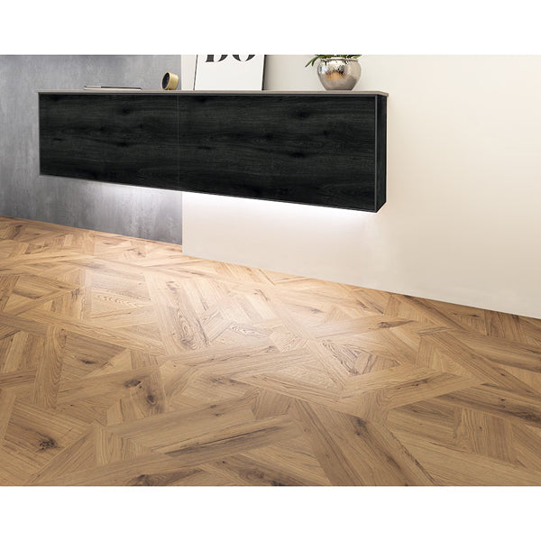 Revêtement de sol stratifié aspect bois TrafficMaster Hampton Oak, 8 mm x 7,6 po l x 54,45 po L, beige clair et beige clair (20,11 pi²/boîte) (Copie)