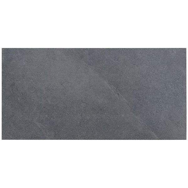 Ivy Hill Tile Copley Nero Porcelain Tile – 0.39 inch Thick, 12 inch x 24 inch, 11.62 sq.ft/Case – Matte Stone Look Finish