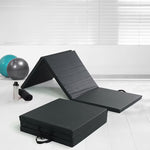 Charger l'image dans la visionneuse de galerie, CAP Barbell All Purpose Folding Aerobic Fitness Gym &amp; Gymnastics Mat 6 ft. x 2 ft. x 2 inch Thick Black Exercise Mat