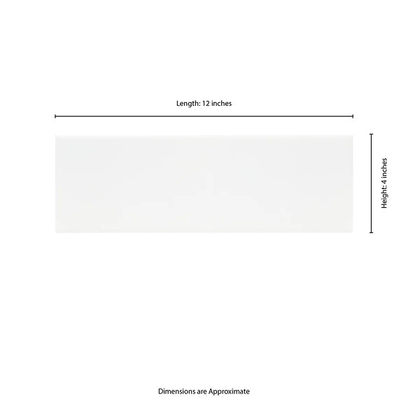 Illume Cloud White 4 in. x 12 in. Glossy Ceramic Subway Wall Tile