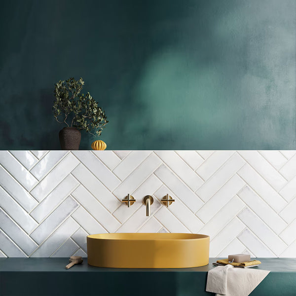 Ivy Hill Tile Moze White 3 inch x 12 inch Ceramic Wall Tile – 5.38 sq. ft. per Case, Glazed Smooth Finish