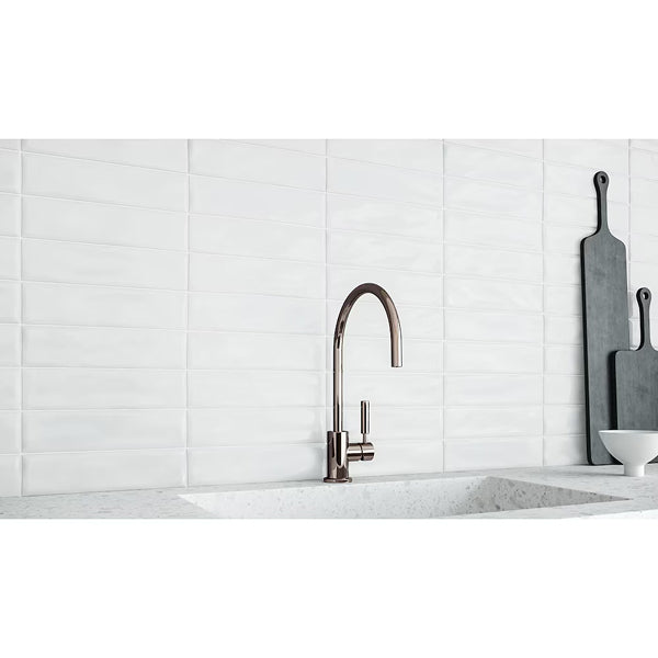 Anatolia Aura Avalanche Matte Pressed Ceramic Wall Tile 3 inch x 12 inch – 10.66 sq.ft./case Matte Handmade Look