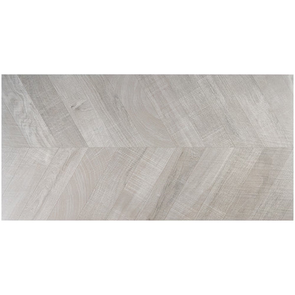Ivy Hill Tile Montgomery Chevron Gray Porcelain Tile – 0.39 inch Thick, 24 inch x 48 inch, 15.49 sq.ft/Case – Matte Finish
