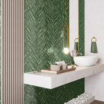 Load image into Gallery viewer, Merola Tile Joliet Prisma Jade 3 inch x 12 inch Glossy Fluted Ceramic Wall Tile – 10.92 sq. ft. per Case