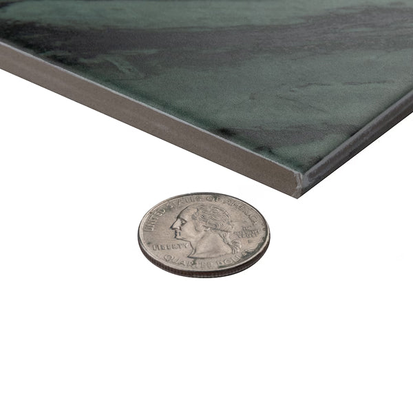Merola Tile Renaissance Emerald Porcelain Tile 0.35 inch Thick 7.88 inch x 7.88 inch 6.3 sq. ft./Case Matte Marble Look Floor and Wall Tile