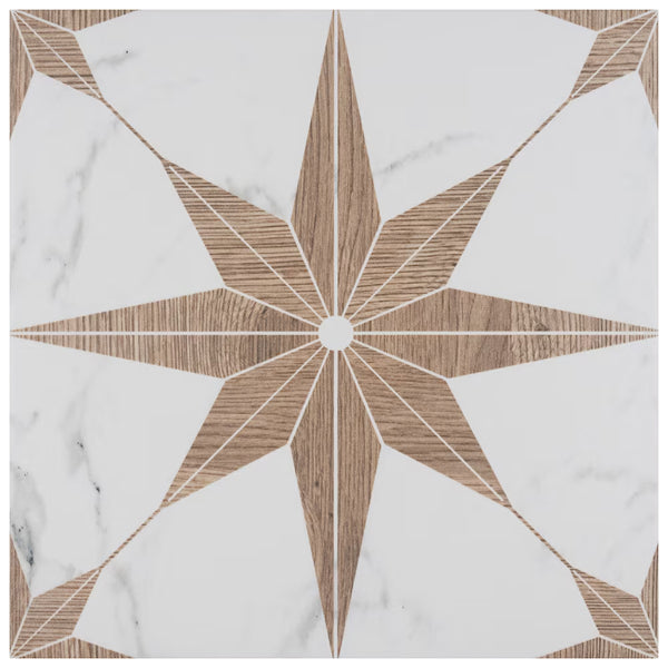 Merola Tile Llama Stella Loire Noce Porcelain Tile 0.38 inch Thick x 9.75 inch Wide – 10.88 sq. ft. Coverage – Textured Mixed Finish