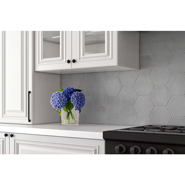 Anatolia Artisano Bianco Grey 7 inch x 8 inch Hexagon Matte Porcelain Tile – 2.8 sq.ft. per Case