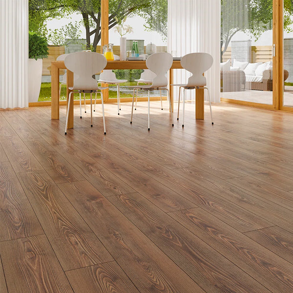 Oak Dark Brown PVC Laminate Flooring Plank – 6" x 36", 0.08" Thick, 54 Sq. Ft., Waterproof DIY Flooring