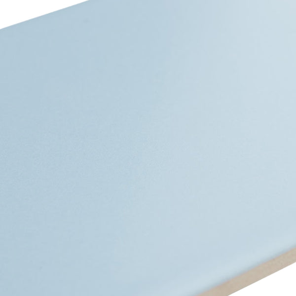 Merola Tile Projectos Sky Blue Ceramic Floor and Wall Tile 0.22 inch Thick 3.88 inch Wide 11.0 sq. ft. per Case – Glazed Matte Subway Finish