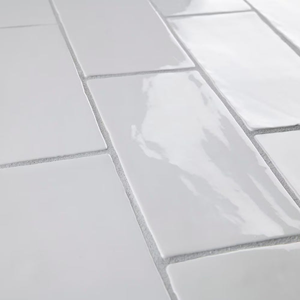 Merola Tile Chester Bianco 3 inch x 6 inch Ceramic Wall Tile – 5.72 sq. ft. per Case, Glossy Smooth Finish