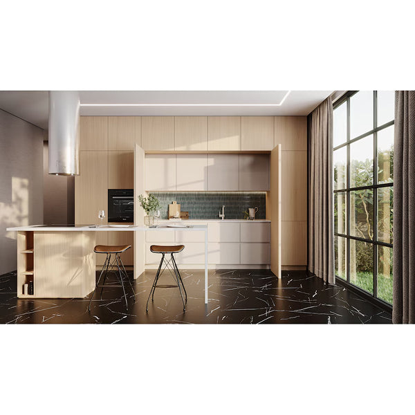 Anatolia Noir Abyss Porcelain Tile 0.34 inch Thickness 12 inch Width Matte Rectified 12 inch x 24 inch Floor and Wall Tile