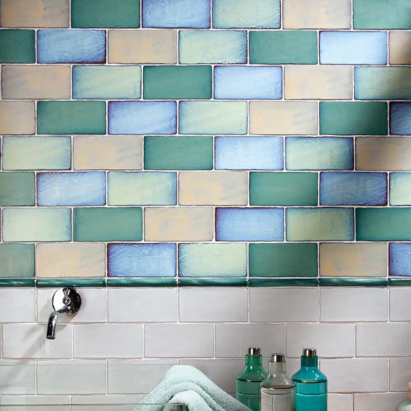 Merola Tile Antic Special Pergamon Ceramic Wall Tile 0.38 inch Thick 3 inch Wide 4 sq. ft. per Case – Glazed Handmade Subway Finish