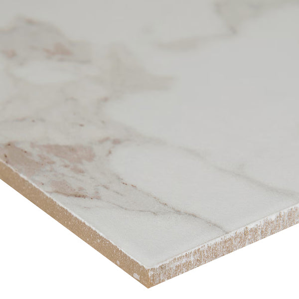 MSI Stone ULC Arctic Ravine Carrara White Porcelain Tile 0.37 inch Thickness 24 inch Width 16 sq. ft. Coverage Polished Finish Marble Look