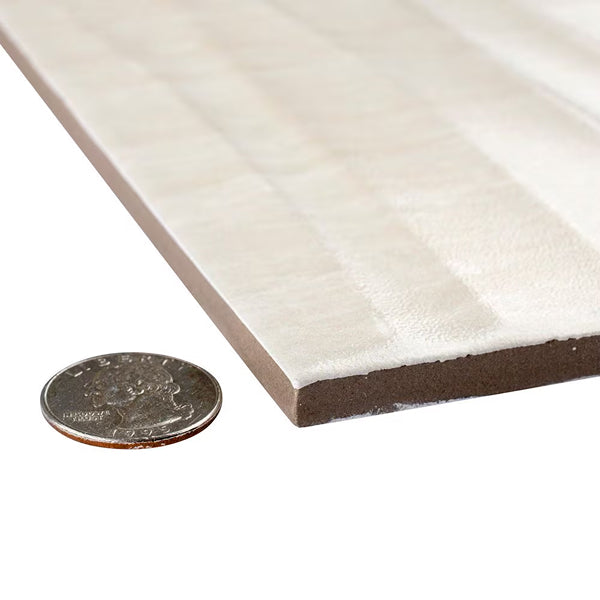 Merola Tile Deco Dubai Pearl Porcelain Wall Tile 0.31 inch Thick x 12.5 inch Wide x 24.5 inch Long – 10.96 sq. ft./Case, Textured Semi-Gloss Finish