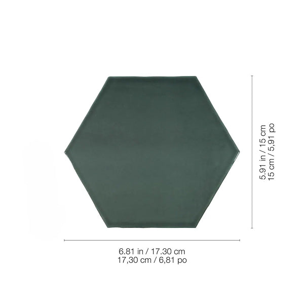 Anatolia Teramoda Emerald Hexagon Glossy Pressed Ceramic Wall Tile 6 inch – 6.67 sq.ft./case Glossy Green