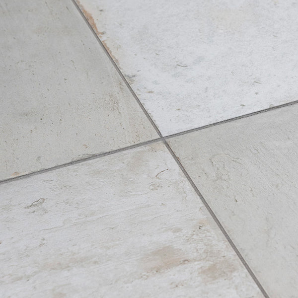 Merola Tile Kings Clay Checker Silver Ceramic Floor and Wall Tile 0.37 inch Thick 17.63 inch Wide 10.95 sq. ft. per Case – Low Sheen Vintage Finish