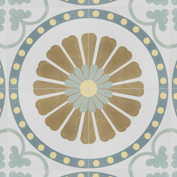 Merola Tile Revival Ring 7-3/4 inch x 7-3/4 inch Ceramic Floor and Wall Tile – 0.25 inch Thick, 10.75 sq ft per Case, Glazed Textured Finish, Heavy Traffic PEI 4 Square Tile