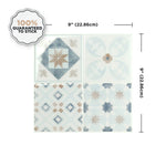 Charger l'image dans la visionneuse de galerie, Smart Tiles Peel And Stick Backsplash Vintage Parma Tiles Ceramic Look 9 in x 9 in Multi-Colored 4-Pack (Area Coverage: 2.25 sq.ft.)