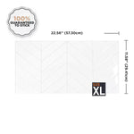 Charger l'image dans la visionneuse de galerie, Smart Tiles Peel And Stick Backsplash Blok Chevron Tiles, Ceramic Look, 22.56In X 11.58In, White, 2-Pack