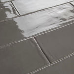 Load image into Gallery viewer, Merola Tile Chester Grey Ceramic Wall Tile 0.4 inch Thick 3 inch Wide 5.72 sq ft/case Glossy Subway Finish