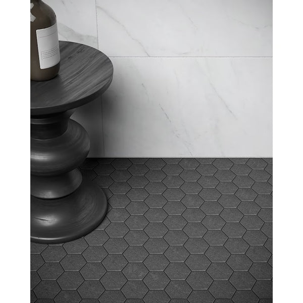 Anatolia 12-inch x 24-inch Carrara Nevoso White Pressed Matte Marble Look Porcelain Floor & Wall Tile