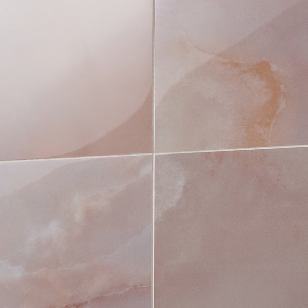 Ivy Hill Tile Jume Onyx Coral Porcelain Tile – 0.39 inch Thick, 24 inch x 48 inch, 15.49 sq.ft/Case – Polished Onyx Look Finish