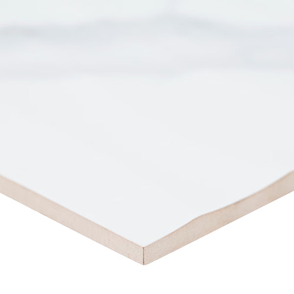 Title: MSI Stone ULC Dymo Statuary Wavy White Glossy Glazed Wall Ceramic Tile 0.37 inch Thick 12 inch x 24 inch (16 sq. ft./Case)