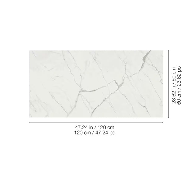 Anatolia Statuario Porcelain Tile 24 inch x 48 inch 15.5 sq. ft./case Polished Rectified Large Format Glossy Finish
