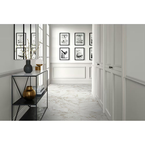 Anatolia Calacatta Crescente 24 inch x 48 inch Honed Rectified Porcelain Tile – 15.5 sq.ft. per Case