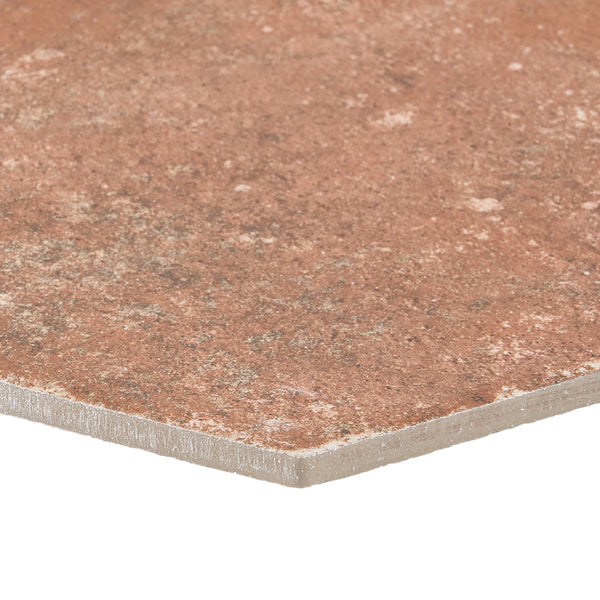 Ivy Hill Tile Hayes Marron 8 inch x 9.44 inch Matte Porcelain Floor and Wall Tile – 9.84 Sq. Ft. per Case, Hexagon Tile, Matte Finish
