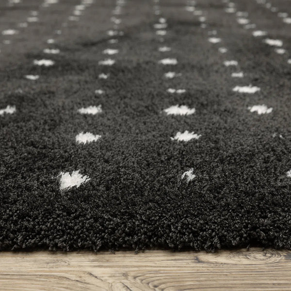Delfine Geometric Dots Black/Ivory Area Rug
