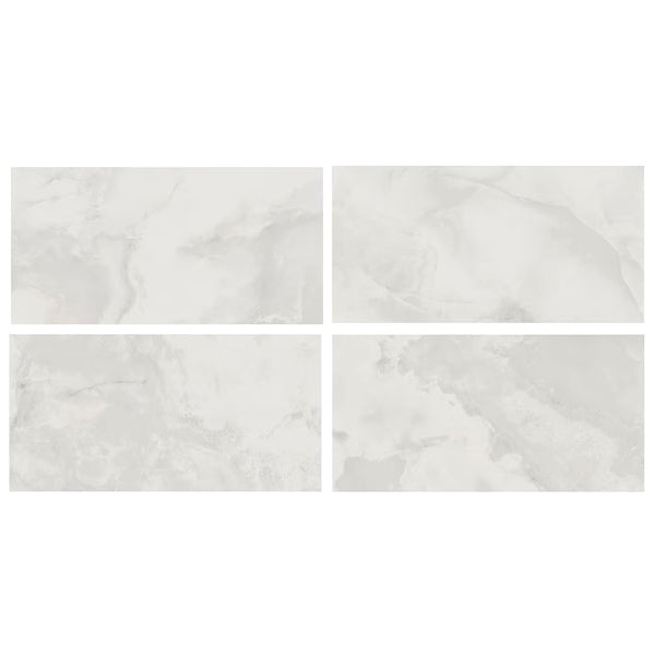 Ivy Hill Tile Jume Onyx White Porcelain Tile – 0.39 inch Thick, 24 inch x 48 inch, 15.49 sq.ft/Case – Polished Onyx Look Finish