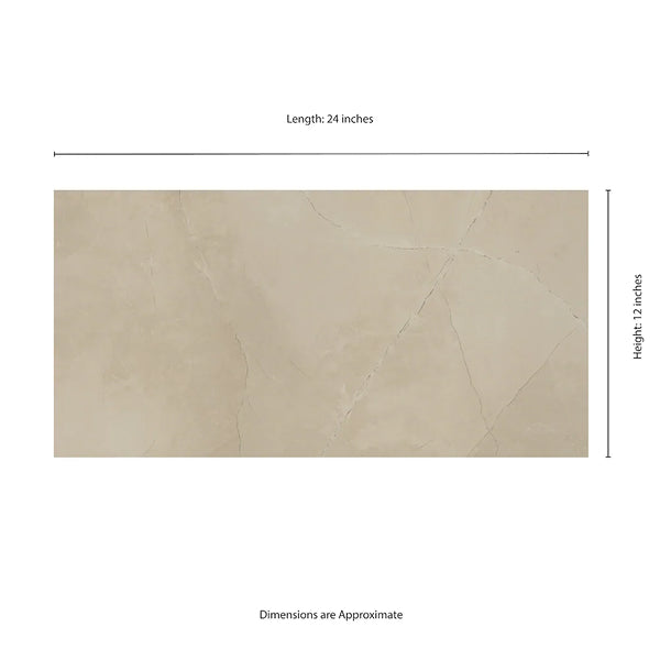 MSI Stone ULC Sande Cream 12 inch x 24 inch Glazed Porcelain Floor and Wall Tile – 16 sq. ft. per Case, Polished Stone Look Finish