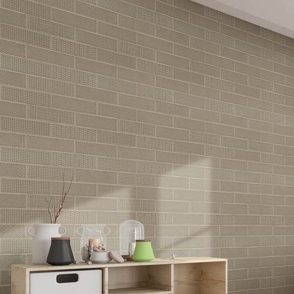 Metrola 3D Mix 4 in. x 12 in. Glossy Ceramic Subway Wall Tile