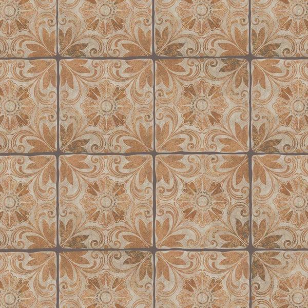 Merola Tile Costa Cendra Decor Dahlia Arena 7-3/4 inch x 7-3/4 inch Ceramic Floor and Wall Tile – 11.11 sq. ft. per Case, Glazed Textured Finish