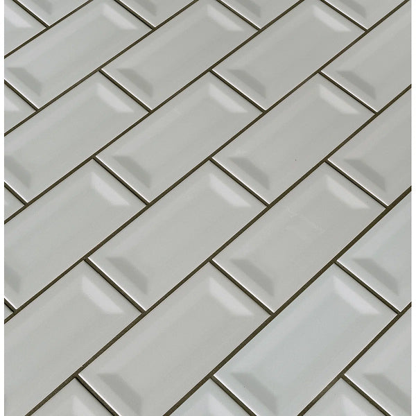 Segment Stone 3 in. x 6 in. Glossy Ceramic Inverted Beveled Wall Tile