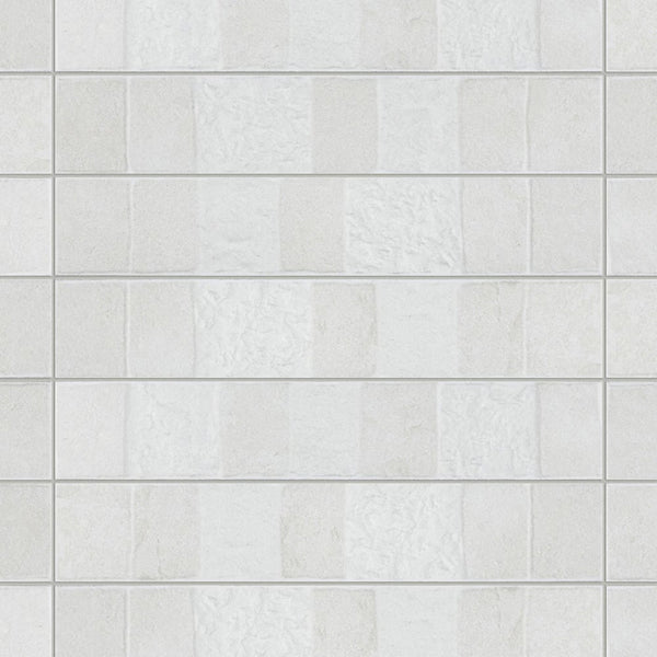 Merola Tile Blend White 3.25 inch x 17.5 inch Porcelain Wall Tile – 9.6 Sq. Ft./Case – Textured Stone Look Finish