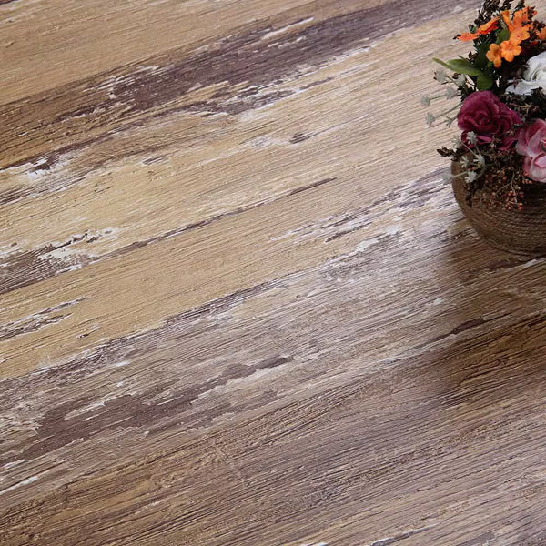 Deco Products COLORS Floor-Wall Old Brown Wood Aged 6-inch x 36-inch Painted Style Luxury Vinyl Plank (30 sq. ft./case)