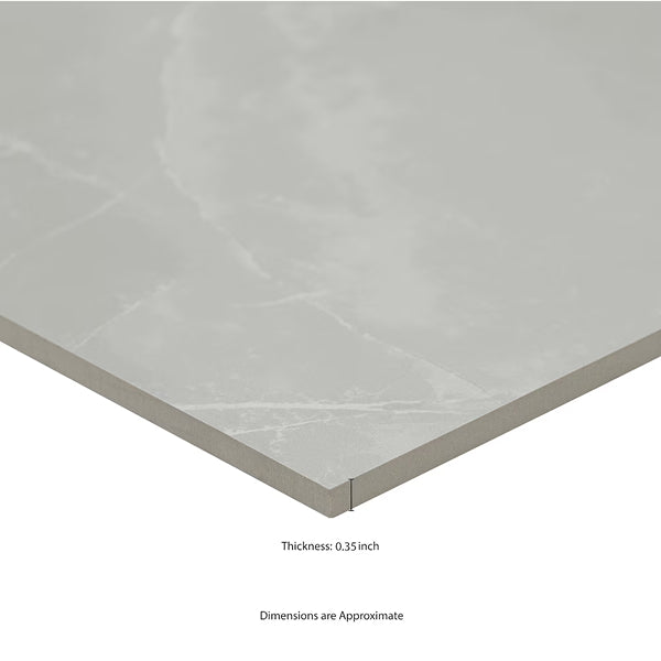 MSI Stone ULC Medison Seleste Porcelain Tile 0.37 inch Thickness 24 inch Width 16 sq. ft. Coverage Polished Finish Marble Look
