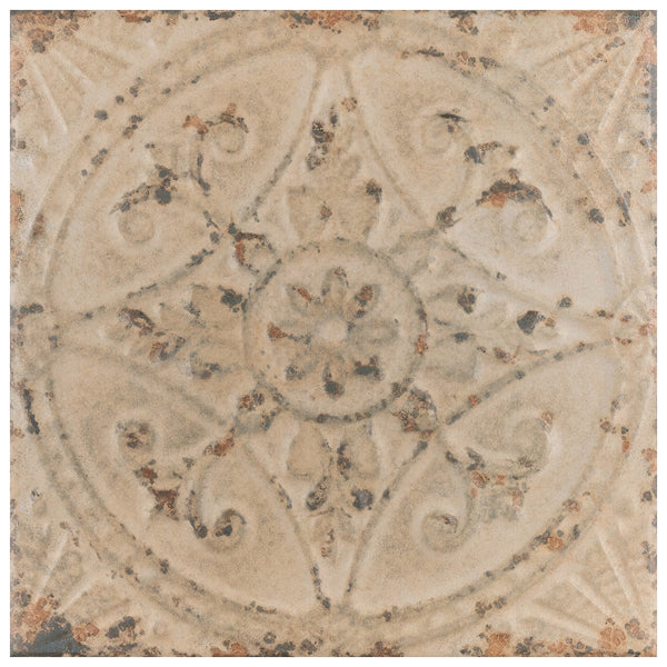 Merola Tile Saja Blanco Ceramic Floor and Wall Tile 0.39 inch Thick 13 inch Wide 12.0 sq. ft. per Case – Glazed Textured Vintage Finish