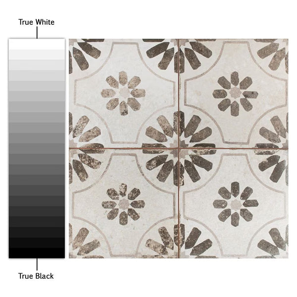 Merola Tile Kings Blume Nero Ceramic Floor and Wall Tile 0.37 inch Thick 17.63 inch Wide 10.95 sq ft/case Matte Textured Finish