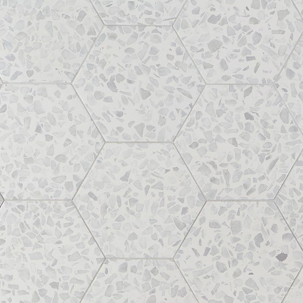 Ivy Hill Tile Fusion Hex Gray Terrazzo 9 inch x 10.5 inch Matte Porcelain Floor and Wall Tile 8.07 sq ft per Case Hexagon