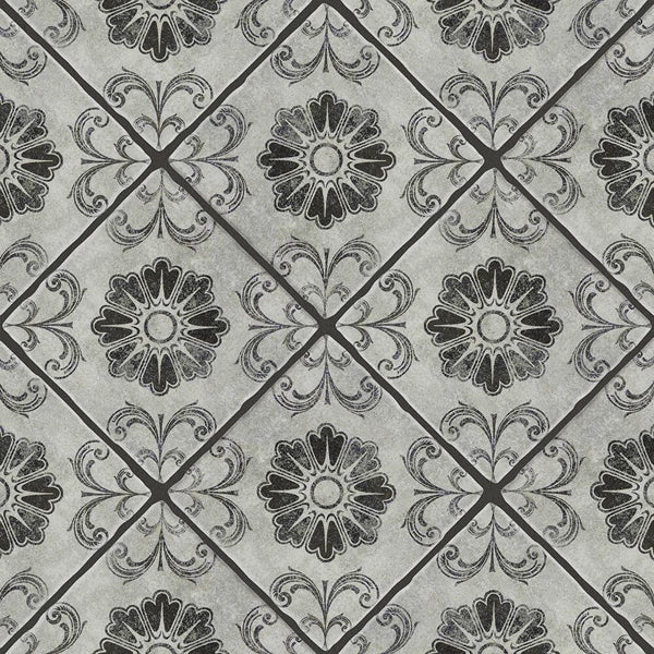 Merola Tile Costa Cendra Decor Fleur 7.75 inch x 7.75 inch Ceramic Floor and Wall Tile – 11.11 sq ft per Case, Rustic Stone Look Matte Finish