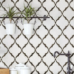 Load image into Gallery viewer, Vintage Scroll Lantern 11 in. x 15 in. Glossy Ceramic Mosaic Wall Tile